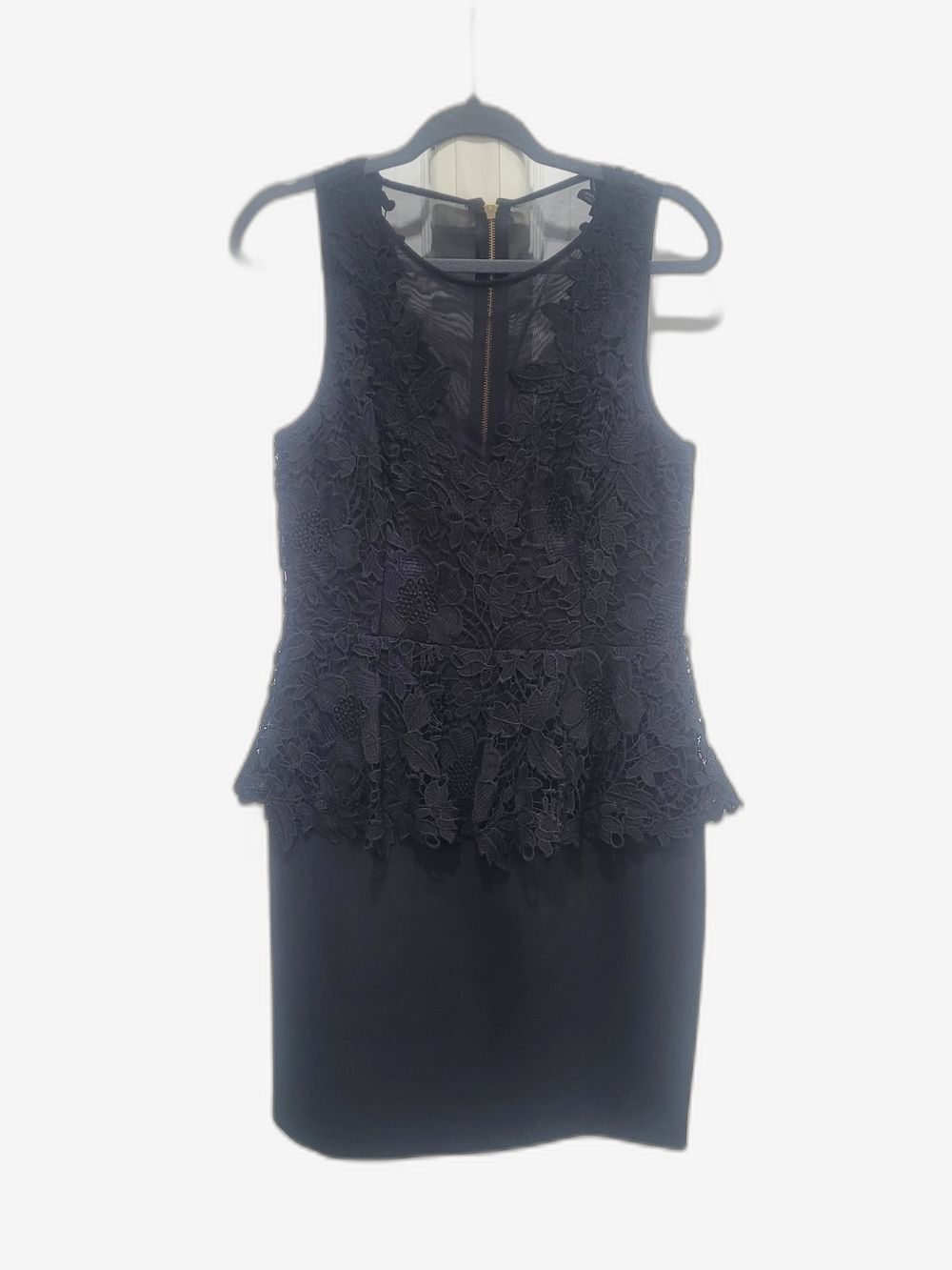 Betsy & Adam Black Lace Peplum Camisole